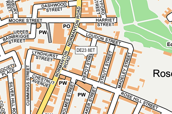 DE23 8ET map - OS OpenMap – Local (Ordnance Survey)