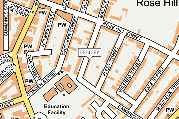 DE23 8EY map - OS OpenMap – Local (Ordnance Survey)