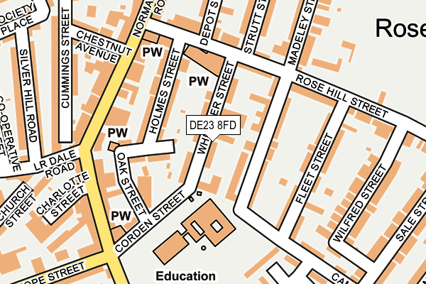 DE23 8FD map - OS OpenMap – Local (Ordnance Survey)