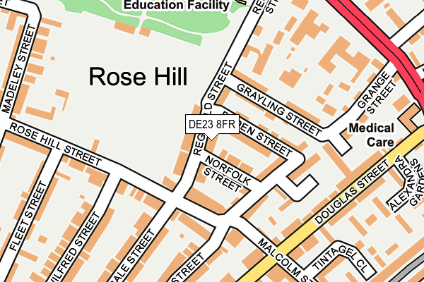 DE23 8FR map - OS OpenMap – Local (Ordnance Survey)