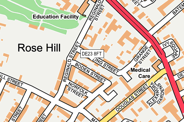 DE23 8FT map - OS OpenMap – Local (Ordnance Survey)