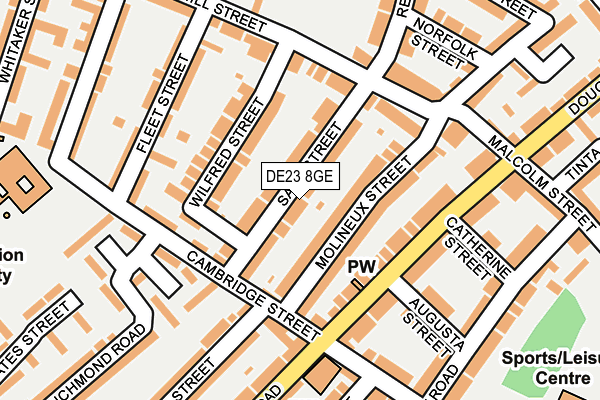 DE23 8GE map - OS OpenMap – Local (Ordnance Survey)