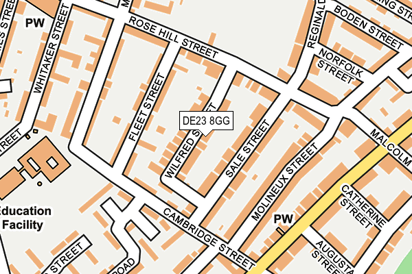 DE23 8GG map - OS OpenMap – Local (Ordnance Survey)