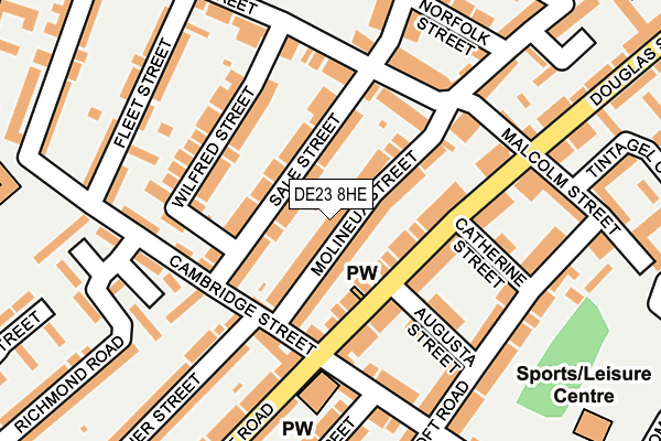 DE23 8HE map - OS OpenMap – Local (Ordnance Survey)