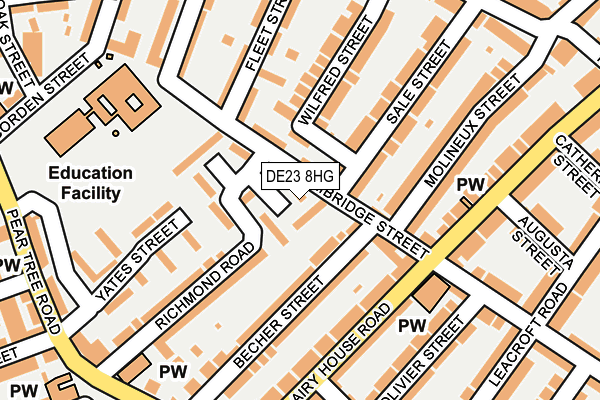 DE23 8HG map - OS OpenMap – Local (Ordnance Survey)