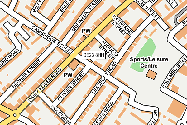 DE23 8HH map - OS OpenMap – Local (Ordnance Survey)