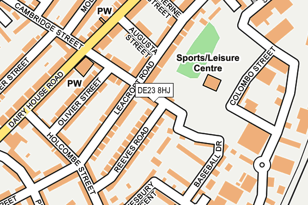 DE23 8HJ map - OS OpenMap – Local (Ordnance Survey)