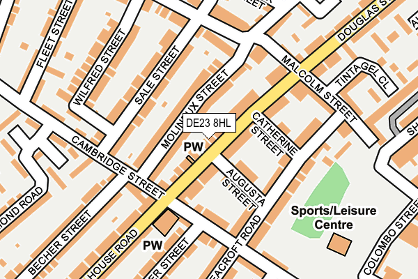 DE23 8HL map - OS OpenMap – Local (Ordnance Survey)