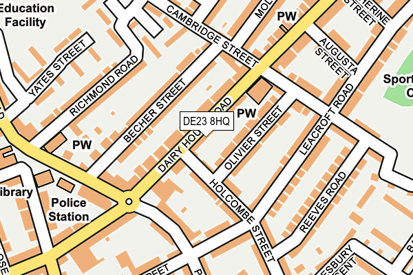 DE23 8HQ map - OS OpenMap – Local (Ordnance Survey)