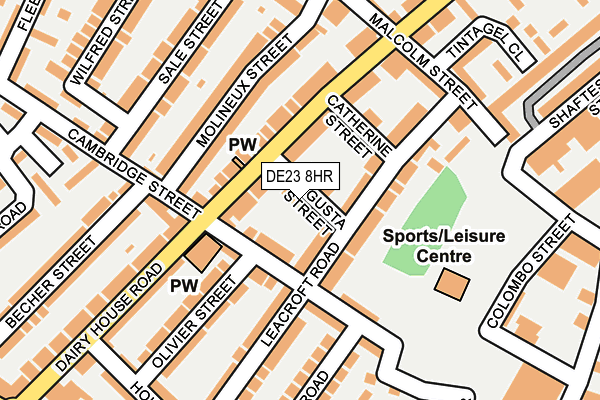 DE23 8HR map - OS OpenMap – Local (Ordnance Survey)