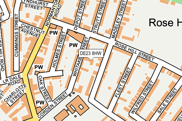 DE23 8HW map - OS OpenMap – Local (Ordnance Survey)