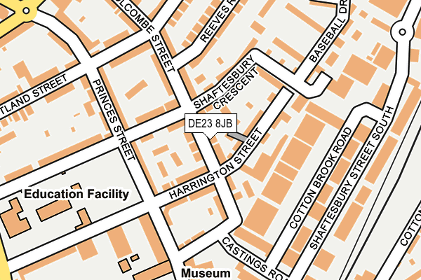 DE23 8JB map - OS OpenMap – Local (Ordnance Survey)