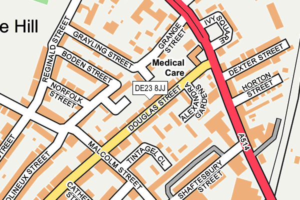 DE23 8JJ map - OS OpenMap – Local (Ordnance Survey)