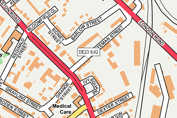 DE23 8JQ map - OS OpenMap – Local (Ordnance Survey)