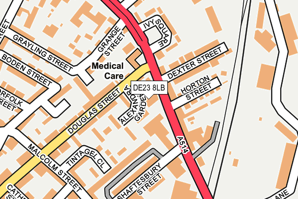 DE23 8LB map - OS OpenMap – Local (Ordnance Survey)