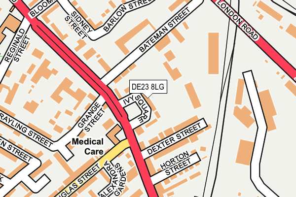 DE23 8LG map - OS OpenMap – Local (Ordnance Survey)