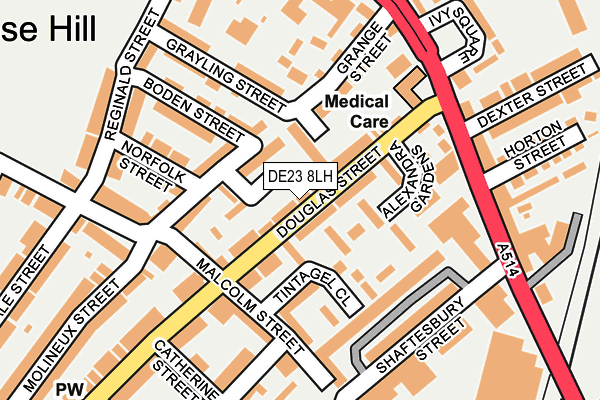 DE23 8LH map - OS OpenMap – Local (Ordnance Survey)