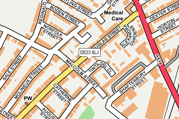 DE23 8LJ map - OS OpenMap – Local (Ordnance Survey)