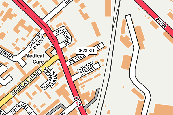 DE23 8LL map - OS OpenMap – Local (Ordnance Survey)