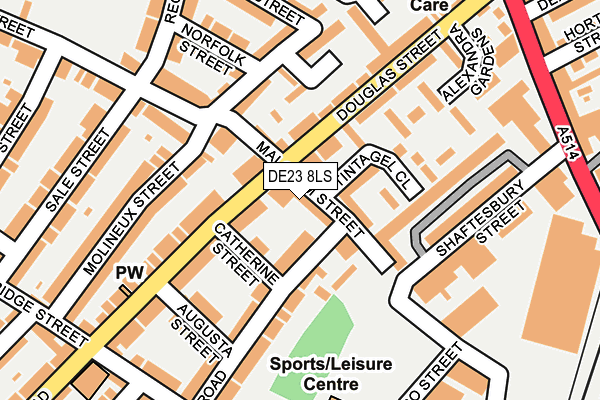 DE23 8LS map - OS OpenMap – Local (Ordnance Survey)