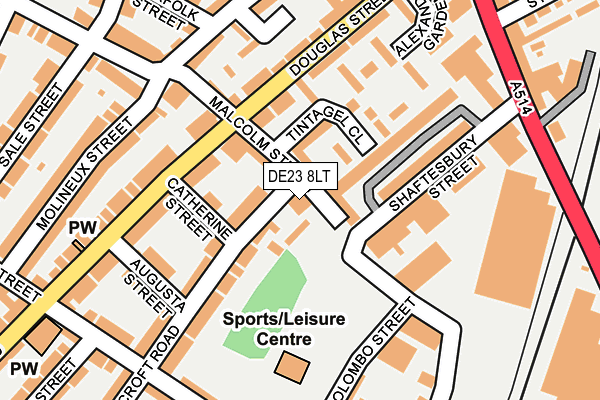 DE23 8LT map - OS OpenMap – Local (Ordnance Survey)