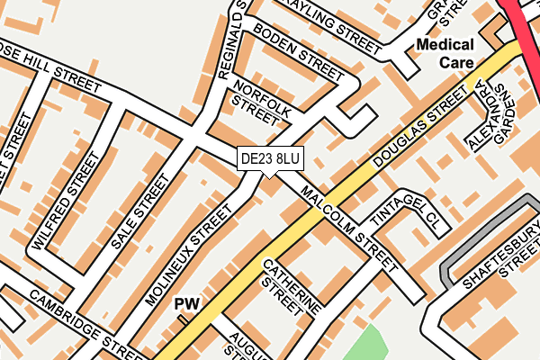 DE23 8LU map - OS OpenMap – Local (Ordnance Survey)