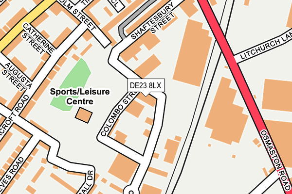 DE23 8LX map - OS OpenMap – Local (Ordnance Survey)