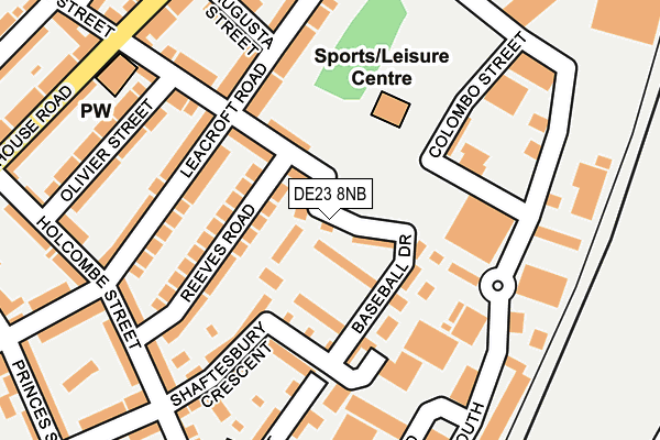 DE23 8NB map - OS OpenMap – Local (Ordnance Survey)