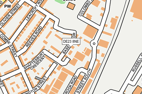 DE23 8NE map - OS OpenMap – Local (Ordnance Survey)
