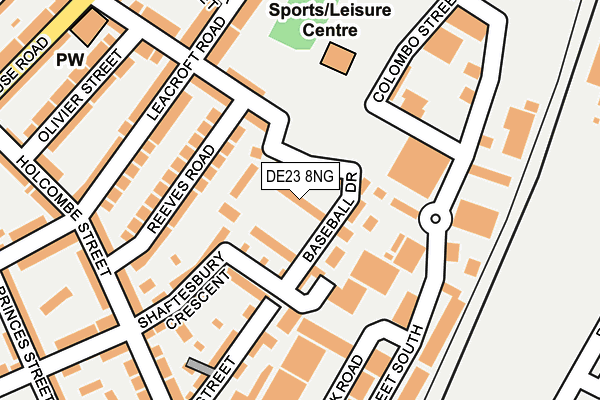 DE23 8NG map - OS OpenMap – Local (Ordnance Survey)