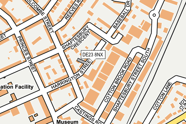 DE23 8NX map - OS OpenMap – Local (Ordnance Survey)