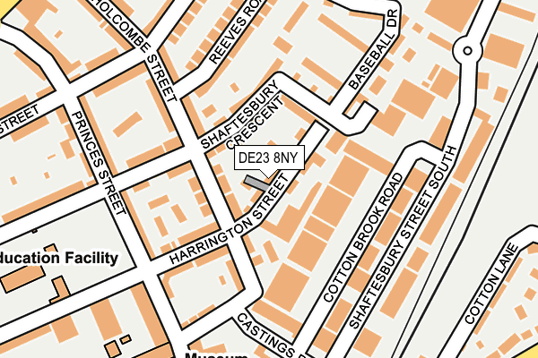 DE23 8NY map - OS OpenMap – Local (Ordnance Survey)
