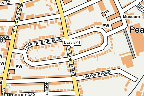 DE23 8PH map - OS OpenMap – Local (Ordnance Survey)