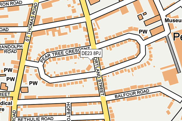 DE23 8PJ map - OS OpenMap – Local (Ordnance Survey)