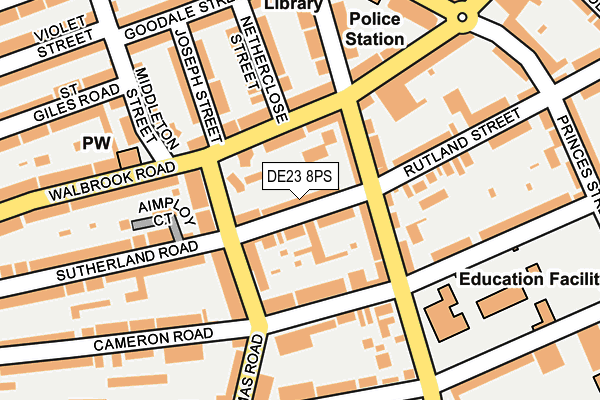 DE23 8PS map - OS OpenMap – Local (Ordnance Survey)