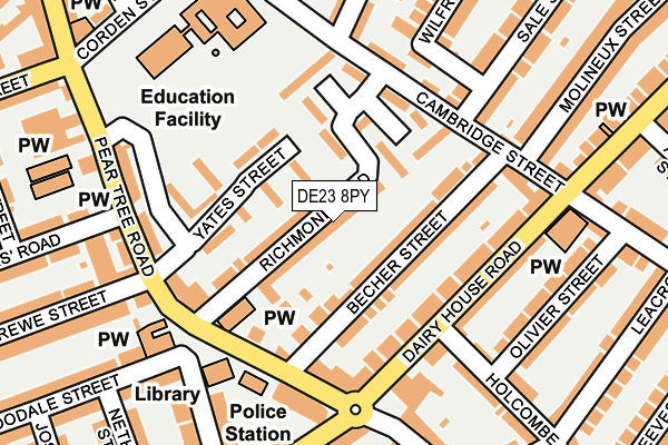 DE23 8PY map - OS OpenMap – Local (Ordnance Survey)