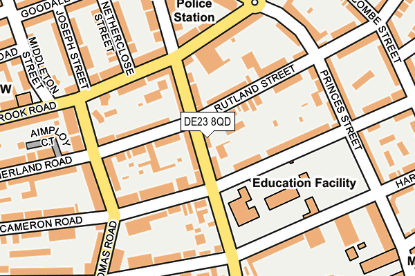 DE23 8QD map - OS OpenMap – Local (Ordnance Survey)