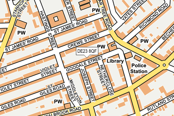 DE23 8QF map - OS OpenMap – Local (Ordnance Survey)