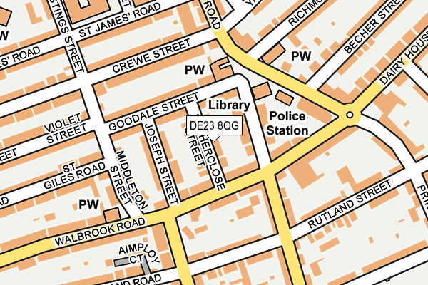 DE23 8QG map - OS OpenMap – Local (Ordnance Survey)