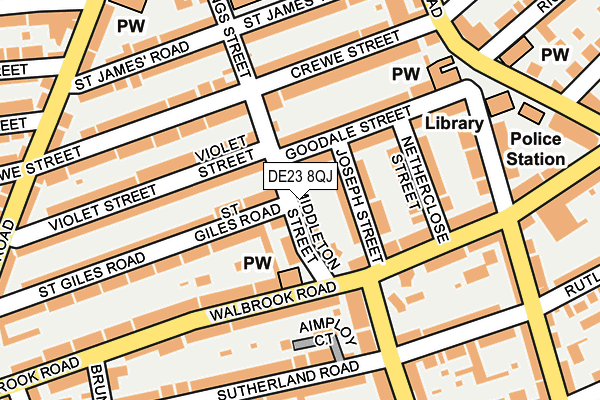 DE23 8QJ map - OS OpenMap – Local (Ordnance Survey)