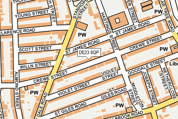 DE23 8QP map - OS OpenMap – Local (Ordnance Survey)