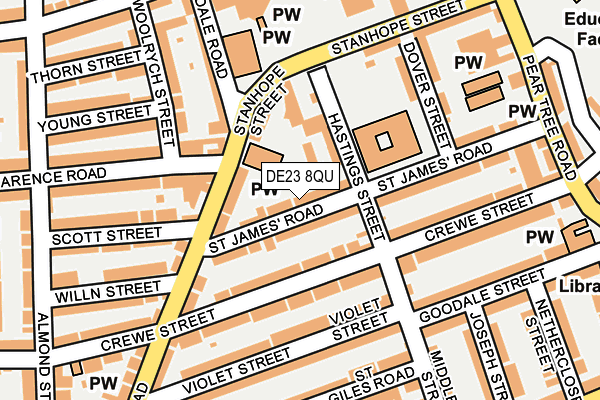 DE23 8QU map - OS OpenMap – Local (Ordnance Survey)
