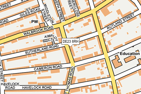 DE23 8RH map - OS OpenMap – Local (Ordnance Survey)