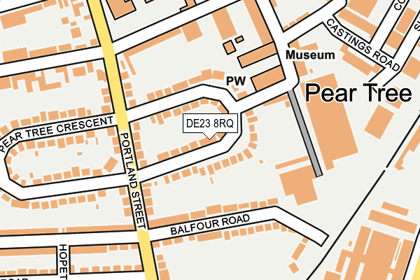 DE23 8RQ map - OS OpenMap – Local (Ordnance Survey)
