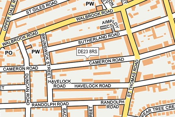 DE23 8RS map - OS OpenMap – Local (Ordnance Survey)