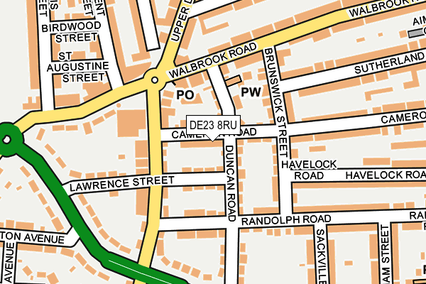 DE23 8RU map - OS OpenMap – Local (Ordnance Survey)
