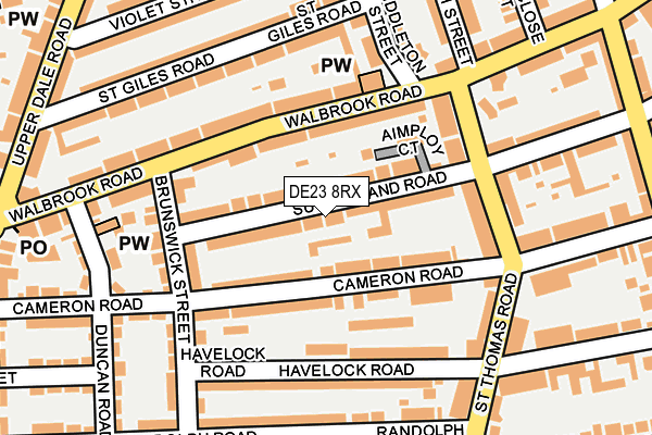 DE23 8RX map - OS OpenMap – Local (Ordnance Survey)