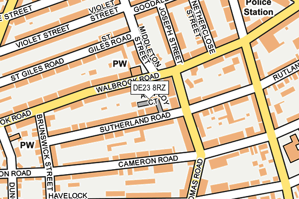 DE23 8RZ map - OS OpenMap – Local (Ordnance Survey)