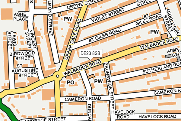DE23 8SB map - OS OpenMap – Local (Ordnance Survey)
