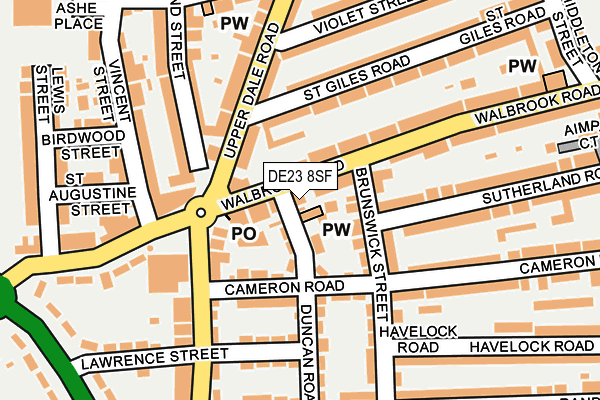 DE23 8SF map - OS OpenMap – Local (Ordnance Survey)